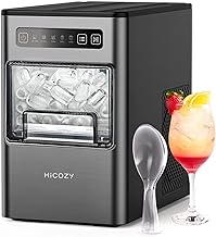 HiCOZY Ice Cube Maker, Portable Ice Maker, 12kg/Day, Countertop Ice Machine with Self-Cleaning, Ice in 6 Mins, for Kitchen/Office/Camping/RV/Home Bar