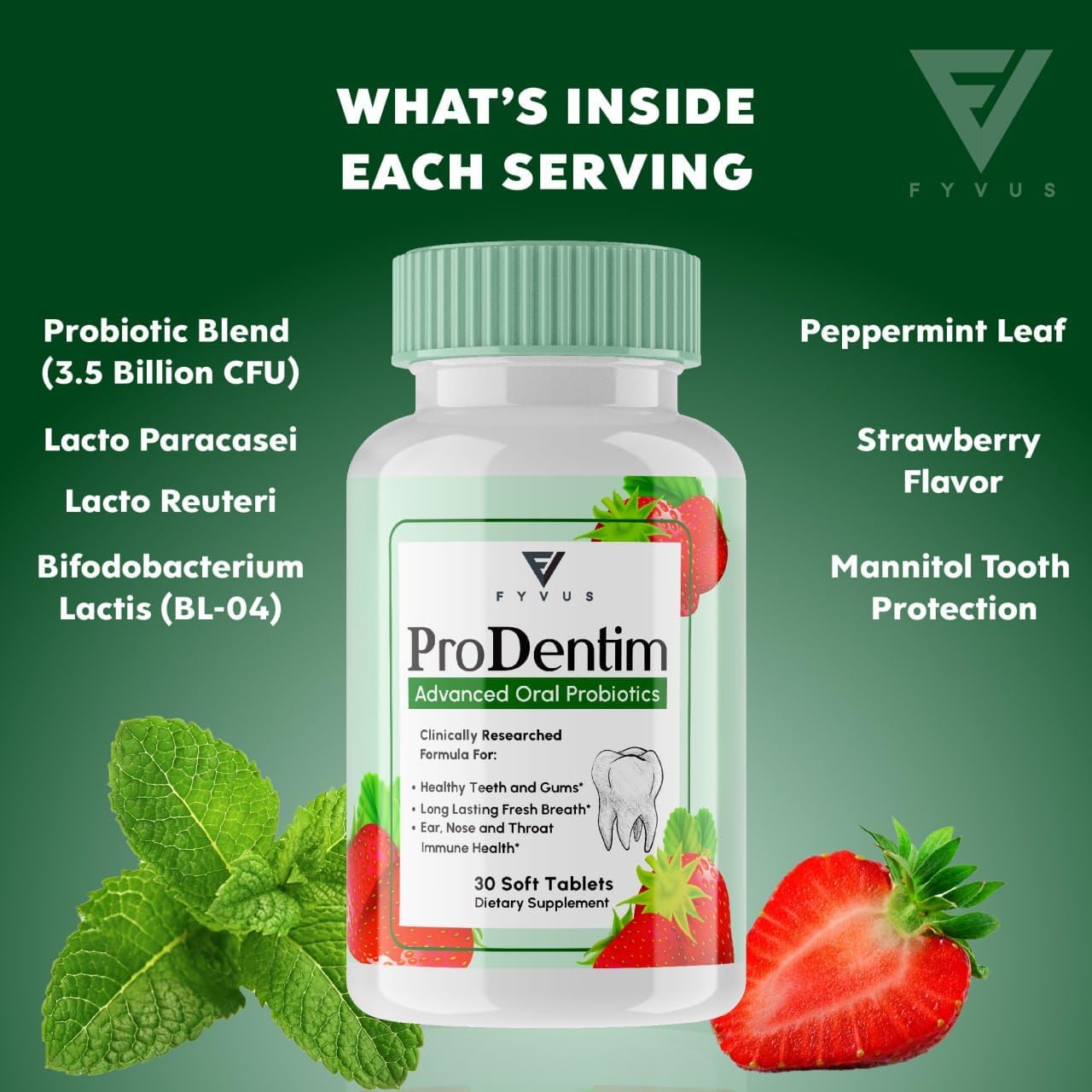 Prodentim para encías y dientes tabletas masticables derretir Pro