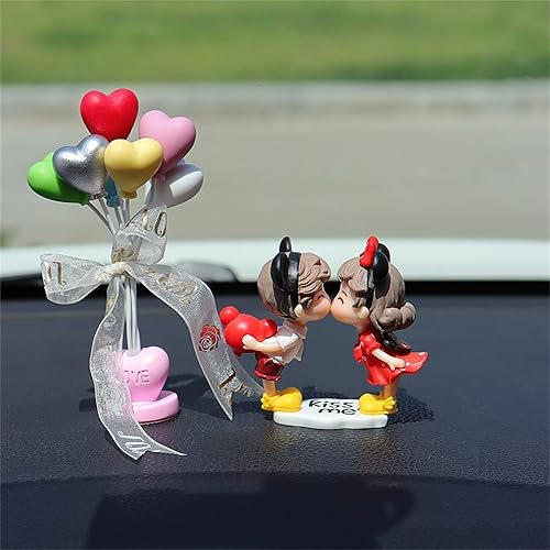 Miniatura 6 de Decoración de globos de muñeca de acción de pareja de caricaturas, regalo de decoración de tablero de automóvil para novia (2 pares)