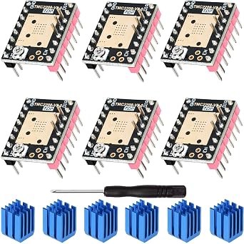 6 pcs TMC2208 V3.0 Stepper Motor Driver Module UART Mode Mute Driver with Heat Sink Screwdriver for BTT Octopus SKR V1.4 Turbo Manta M4P/8P 3D Printer Motherboard