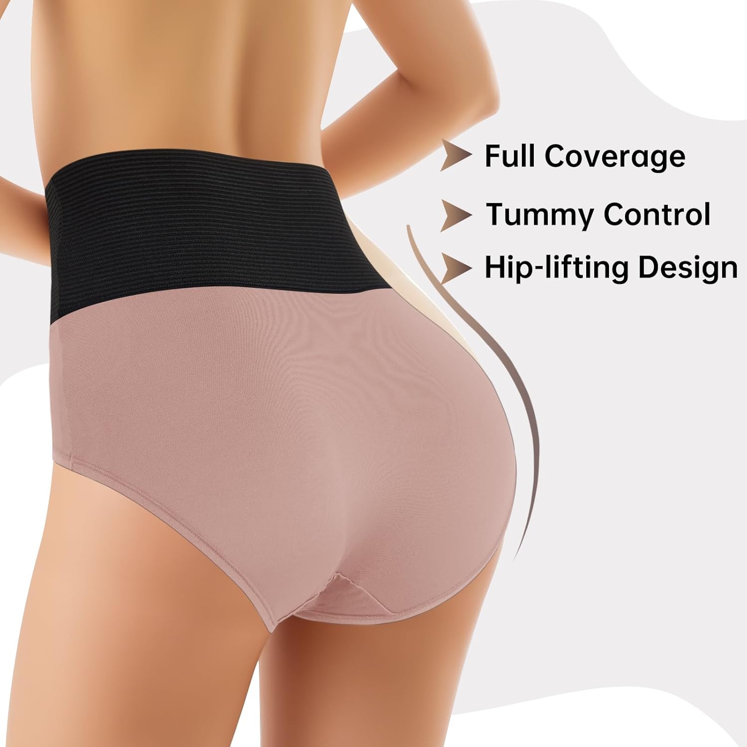 Women's Tummy Control Underwear High-Waist underpants Full Coverage Brief Stretch Ladies Panties Multipack - Image 3