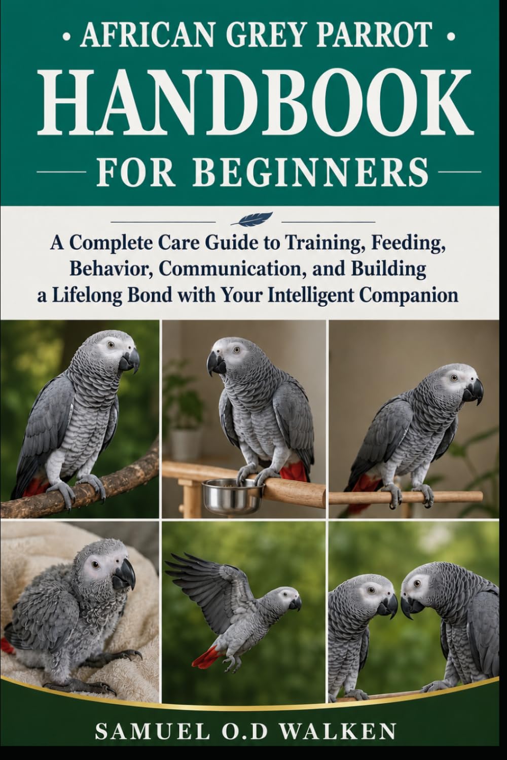 AFRICAN GREY PARROT HANDBOOK FOR BEGINNERS: A Complete Care Guide to Training, Feeding, Behavior, Communication, and Building a Lifelong Bond with Your Intelligent Companion