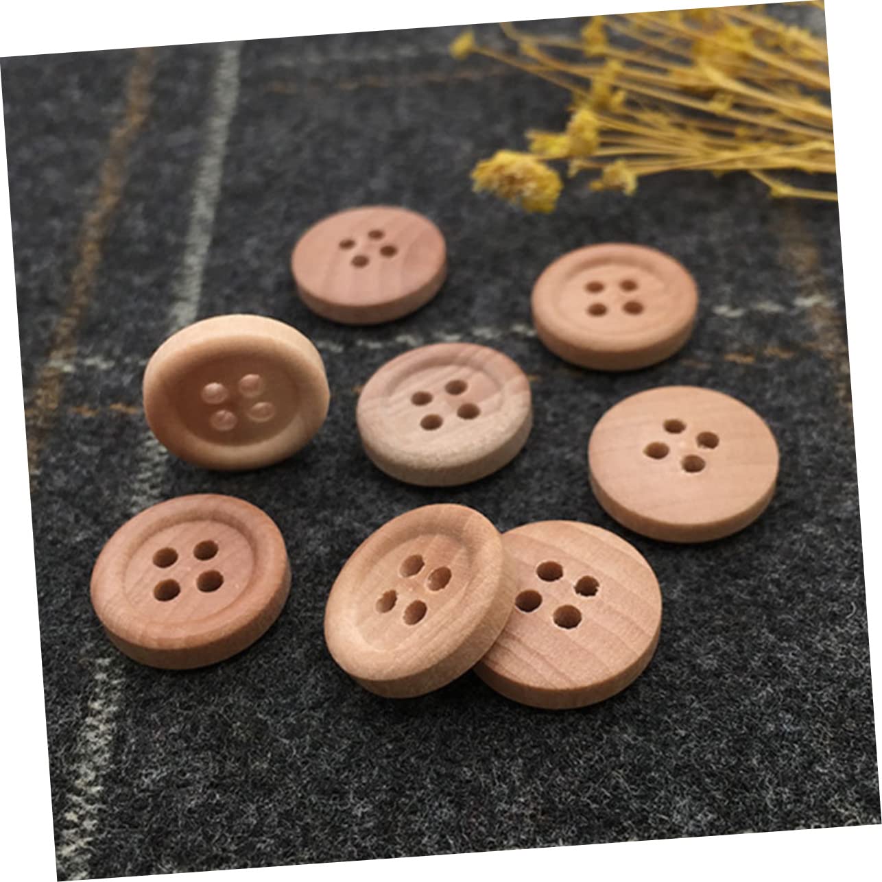 Guziki z żywicy do rękodzieła, 50 szt. Kolorowych guzików dziennika Drewniane guziki Retro Decor Buttons