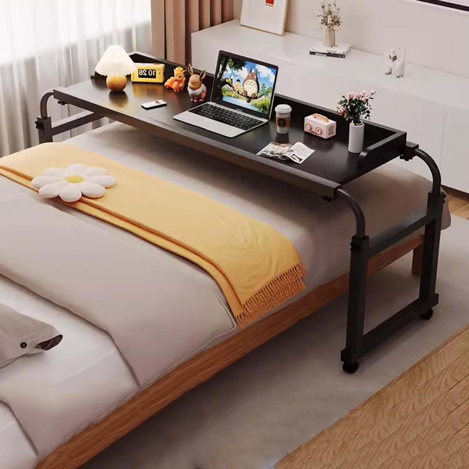 Table de lit à roulettes hauteur réglable contre le mal de dos sur PC