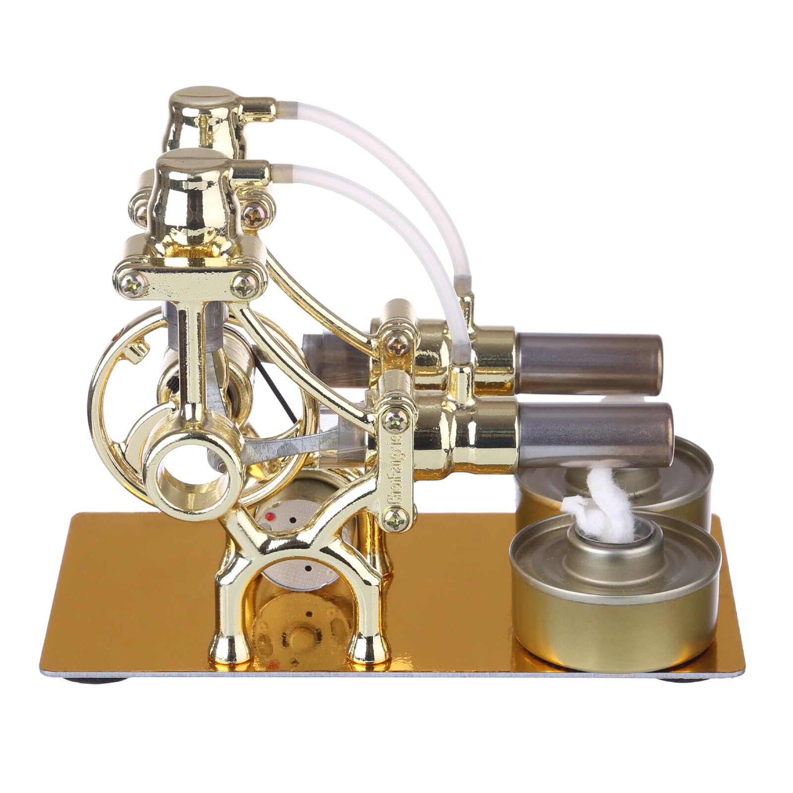 Sunydog Mini moteur Stirling, moteur Stirling à air chaud, générateur électrique, modèle de moteur avec lumière LED, design de volant d'inertie dollar, expérience scientifique avec base en hêtre