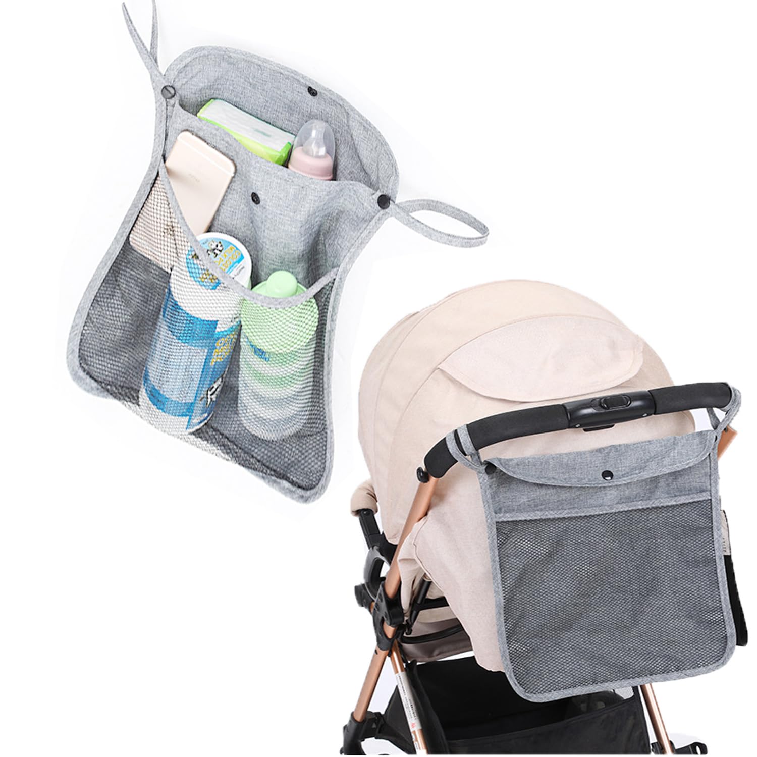 iLulala Universal Baby Stroller Organizer for Uppababy Nuna, Britax, Doona Strollers, Stroller Mesh Bag - Image 3