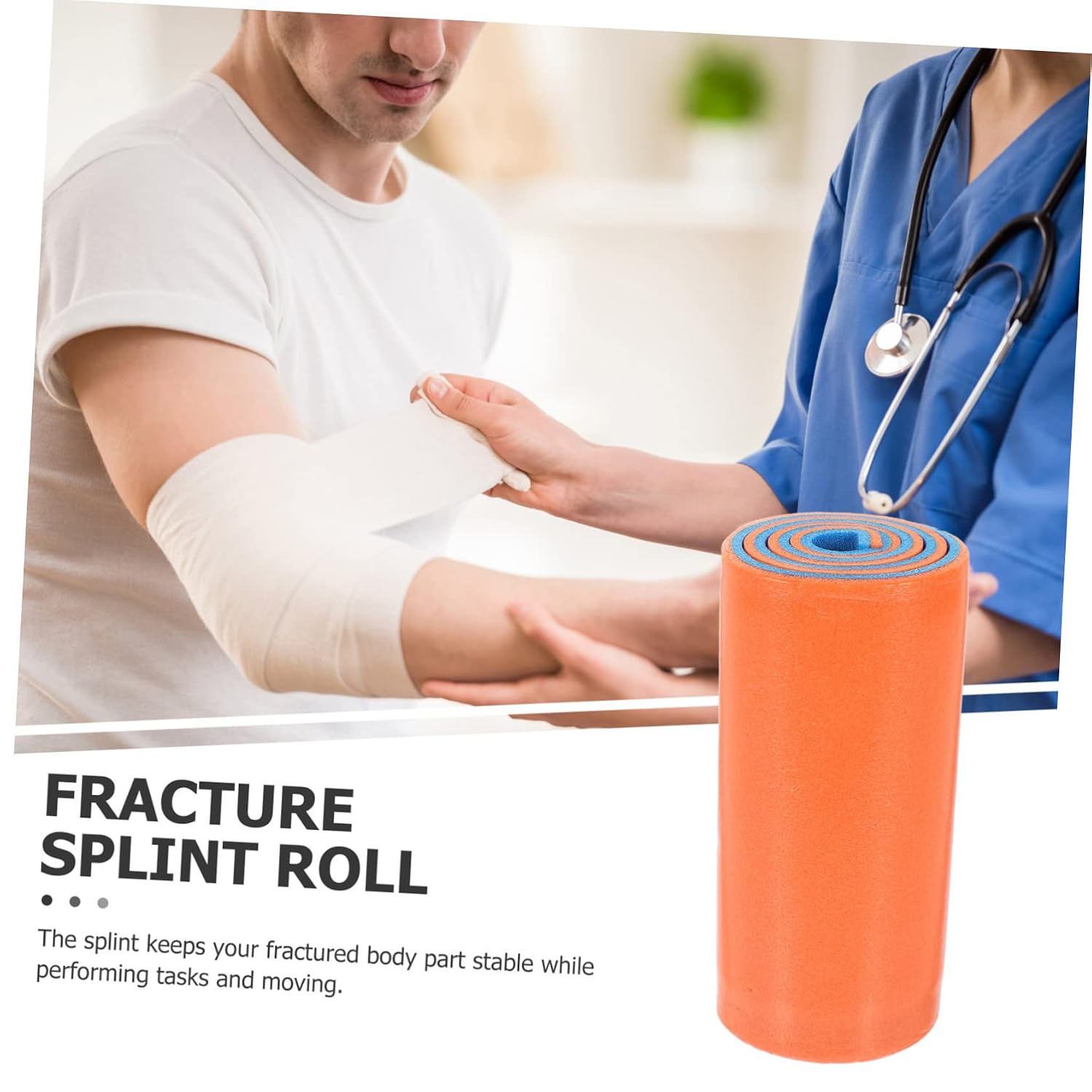 2pcs Moldable Emergency Splint Roll, 11x46cm Fixing Brace