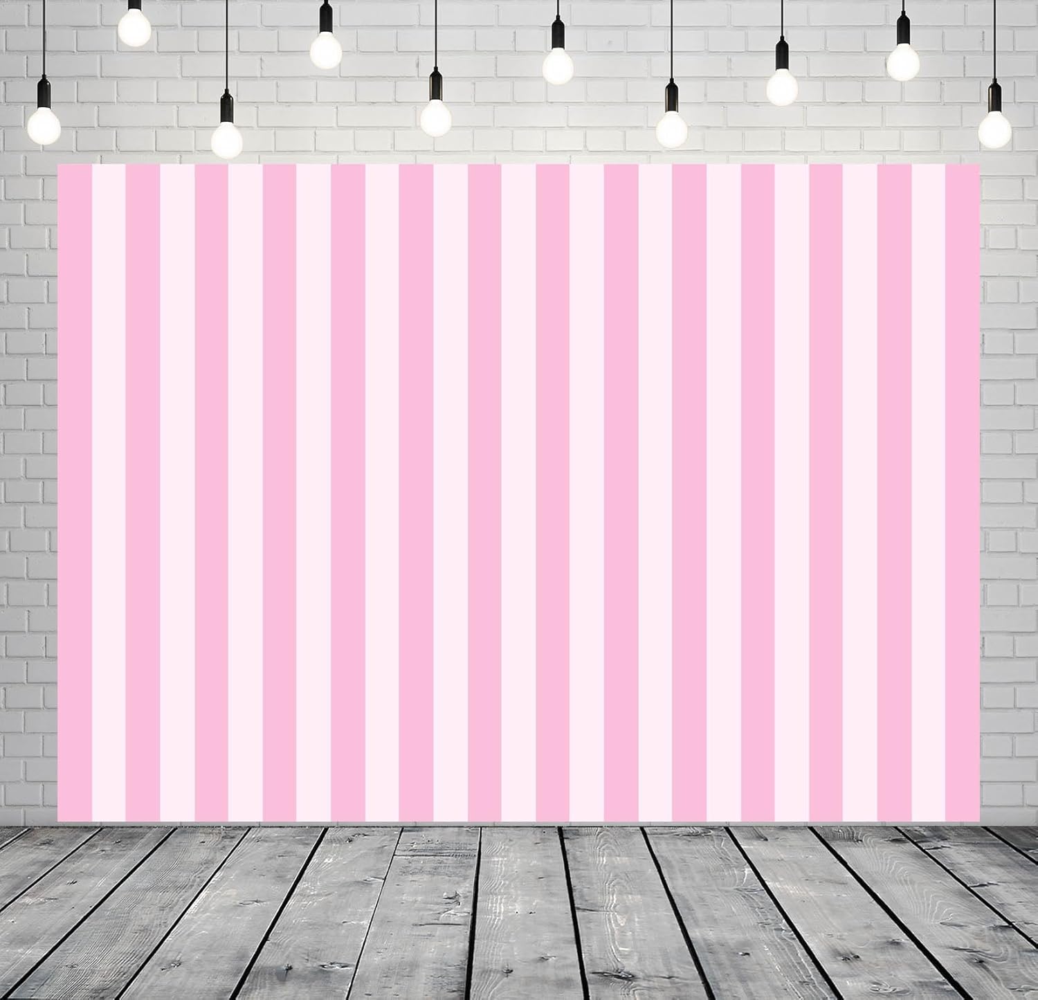 BELECO 10x8ft Fabric Stripe Backdrop Pink & White Stripes Background for Baby Kids Girls Birthday Photoshoot & Party Decorations Banner Photo Booth Studio Props