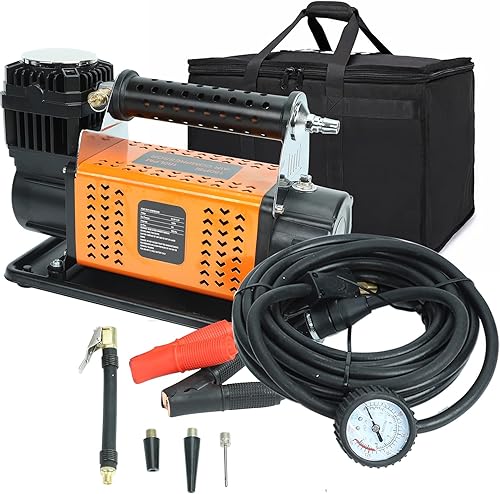 LAPPPLSP Kit de compresor de aire, inflador portátil de 12 V 6.35 CFM, compresor de aire todoterreno para neumáticos de camión, bomba de aire para