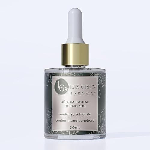 Sérum Facial Blend 5x1 Lux Green – Ácido Hialurônico Aloe Vera, Hidrata, Uniformiza e Ilumina