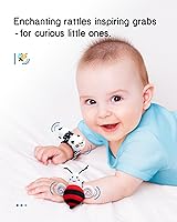 Vista 3 de Infinno Juego de calcetines y pulseras de sonajero para bebés de alto contraste, regalo ideal para recién nacidos de 0 a 12 meses, juguetes