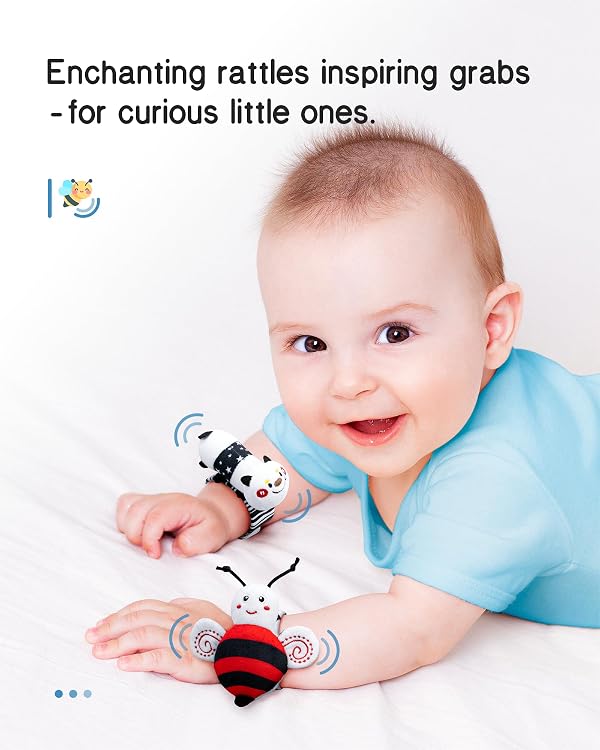 Infinno High Contrast Baby Toys Infant Rattle Socks and Wristband Set, Ideal Baby Sensery Toy Gifts for Newborn 0-12 Months, Perpect Black and White Toys for Boys and Girls As Baby Shower Gifts by Infinno - Image 3