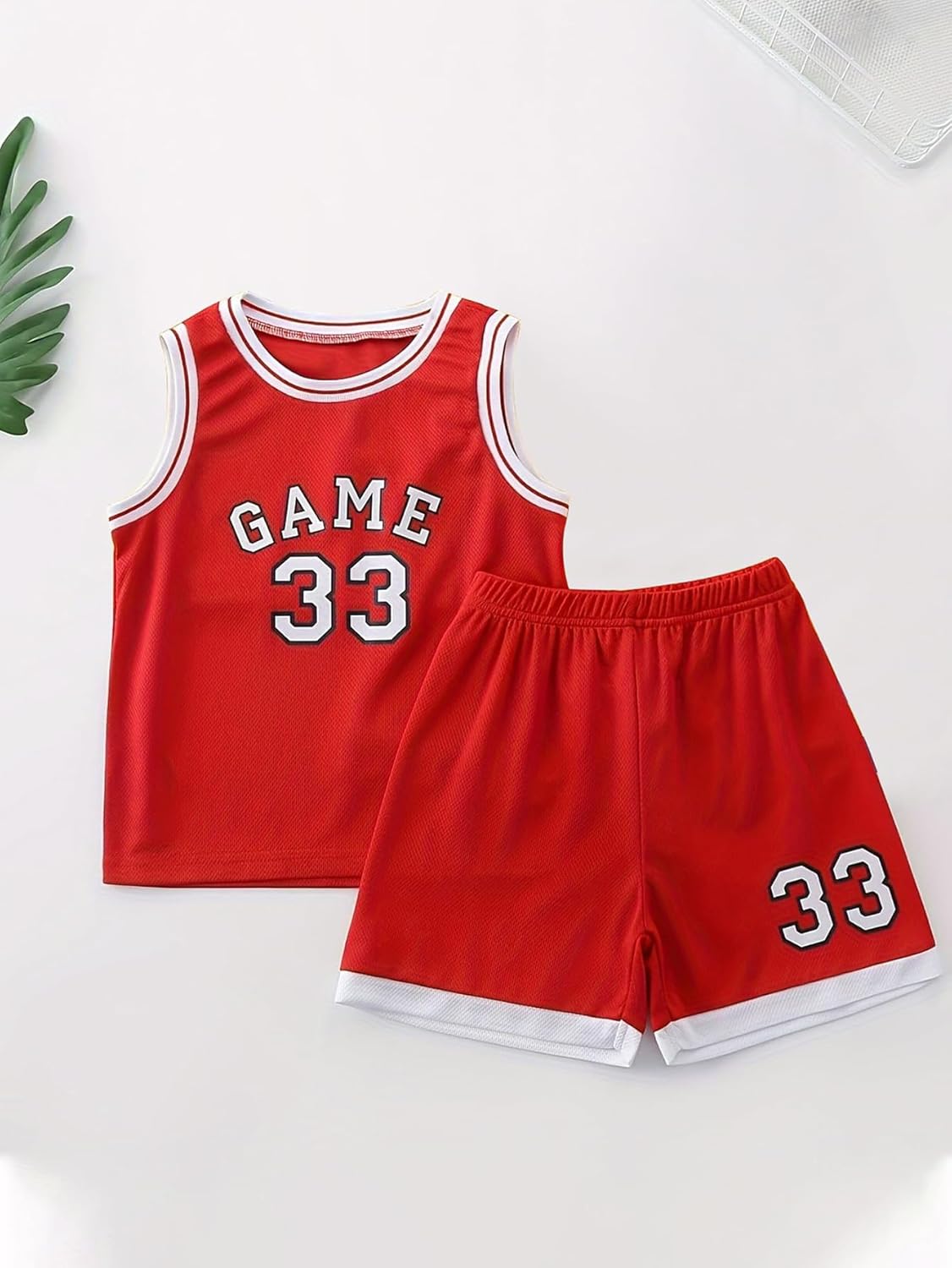 2 or 6 Piece Kids Boys Basketball Jersey Set Youth Letters Printed Lightweight Basketball Tank Top and Track Shorts - Image 4