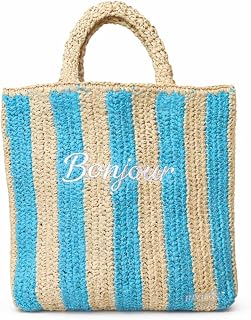 Capri Striped Woven Tote Bag