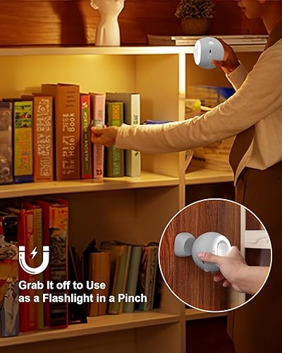 Miniatura 5 de 2 apliques de pared LED que funcionan con pilas con control remoto, 3 modos de iluminación, sensor de movimiento, lámpara de pared inalámbrica con