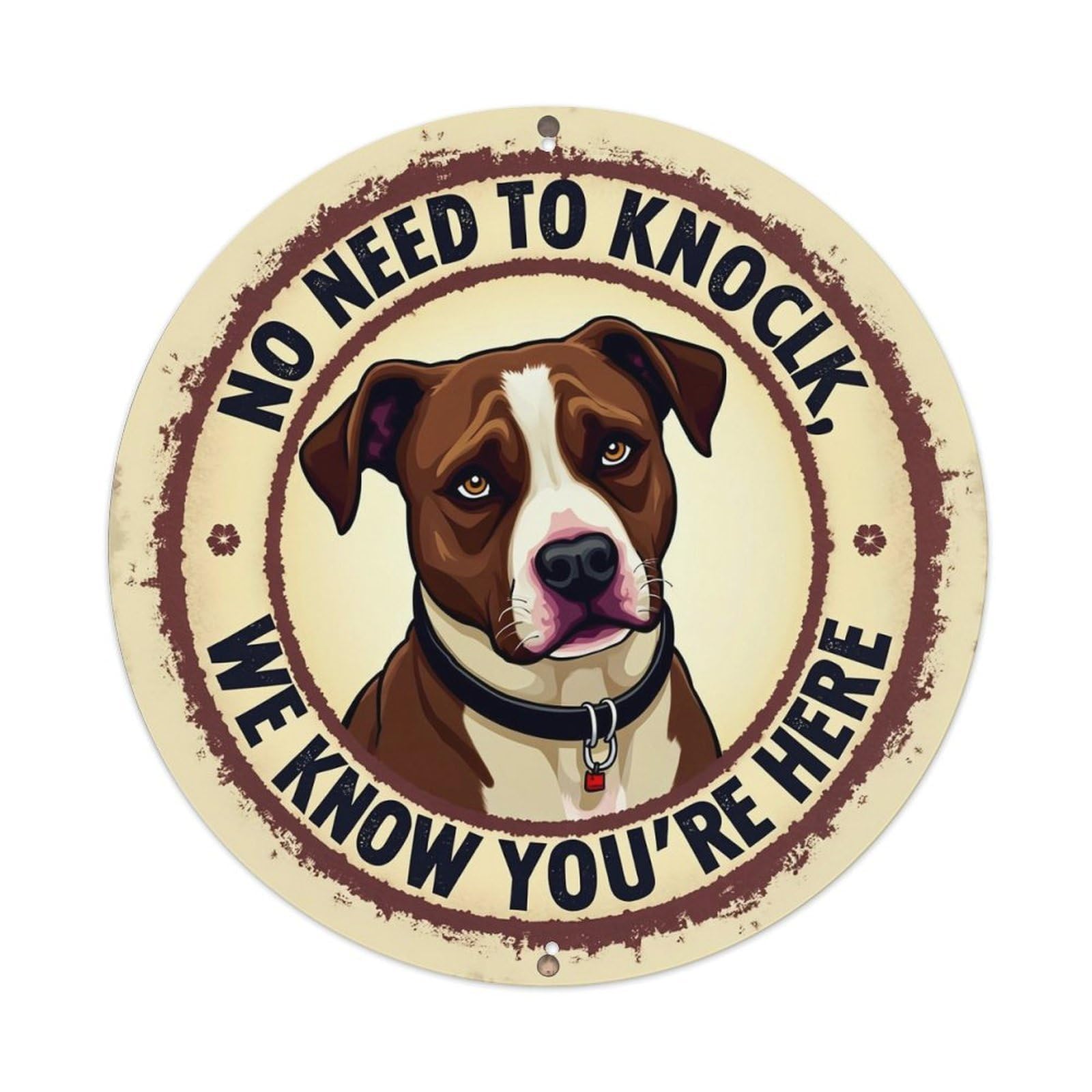 Dog With Collar And Text Tin Sign Metal Poster Vintage Metal Signs for Home Man Cave Bar Cafe Kitchen laundry room Wall Decorations Gift 8x8Inch