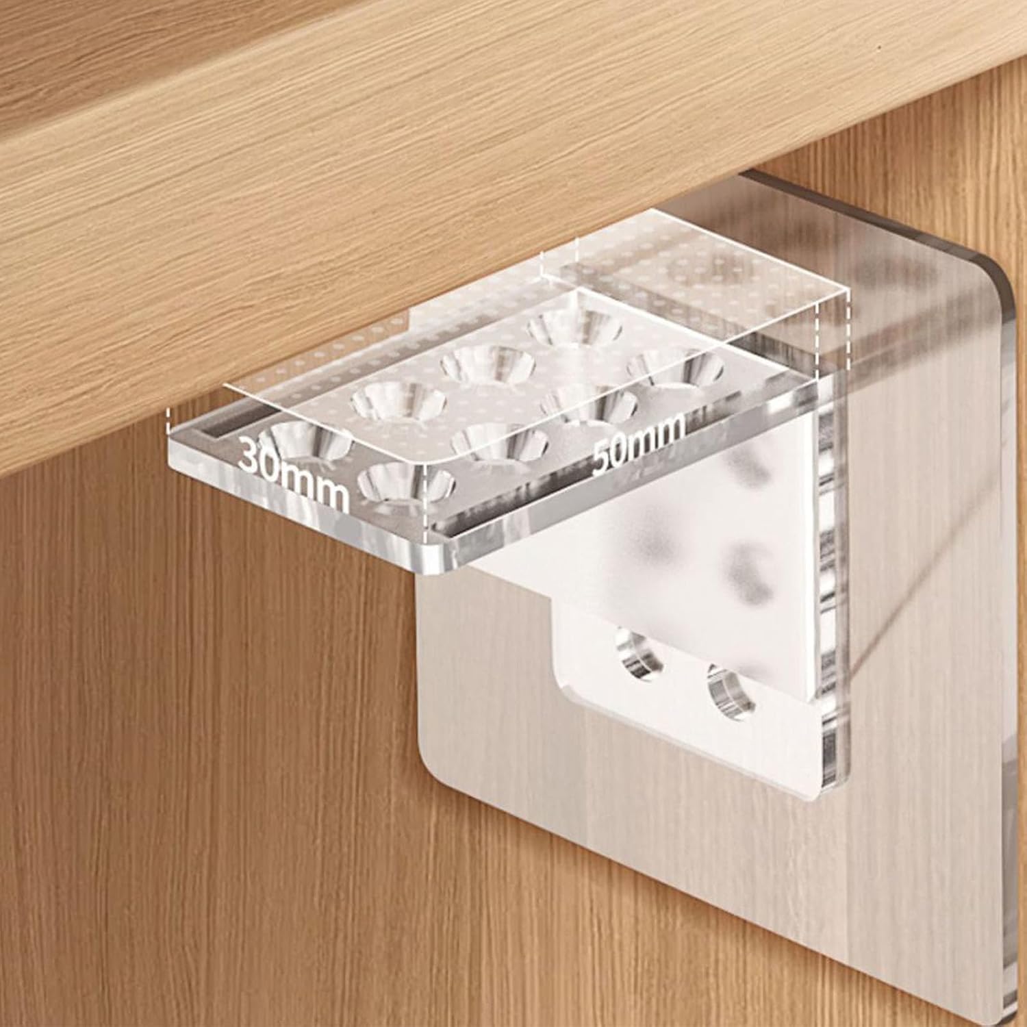 No-Drill Adhesive Shelf Brackets Heavy Duty Removable Cabinet Organizers for Closet Storage Child Safe Cabinet Organizers