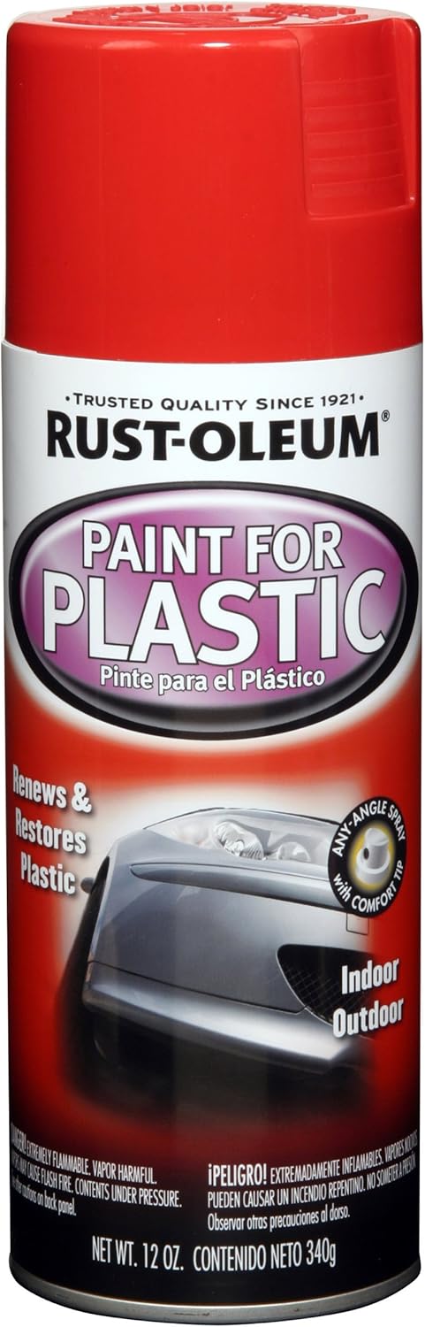 Rust-Oleum 248649 Automotive Paint for Plastics Spray Paint, 12 oz, Gloss Black