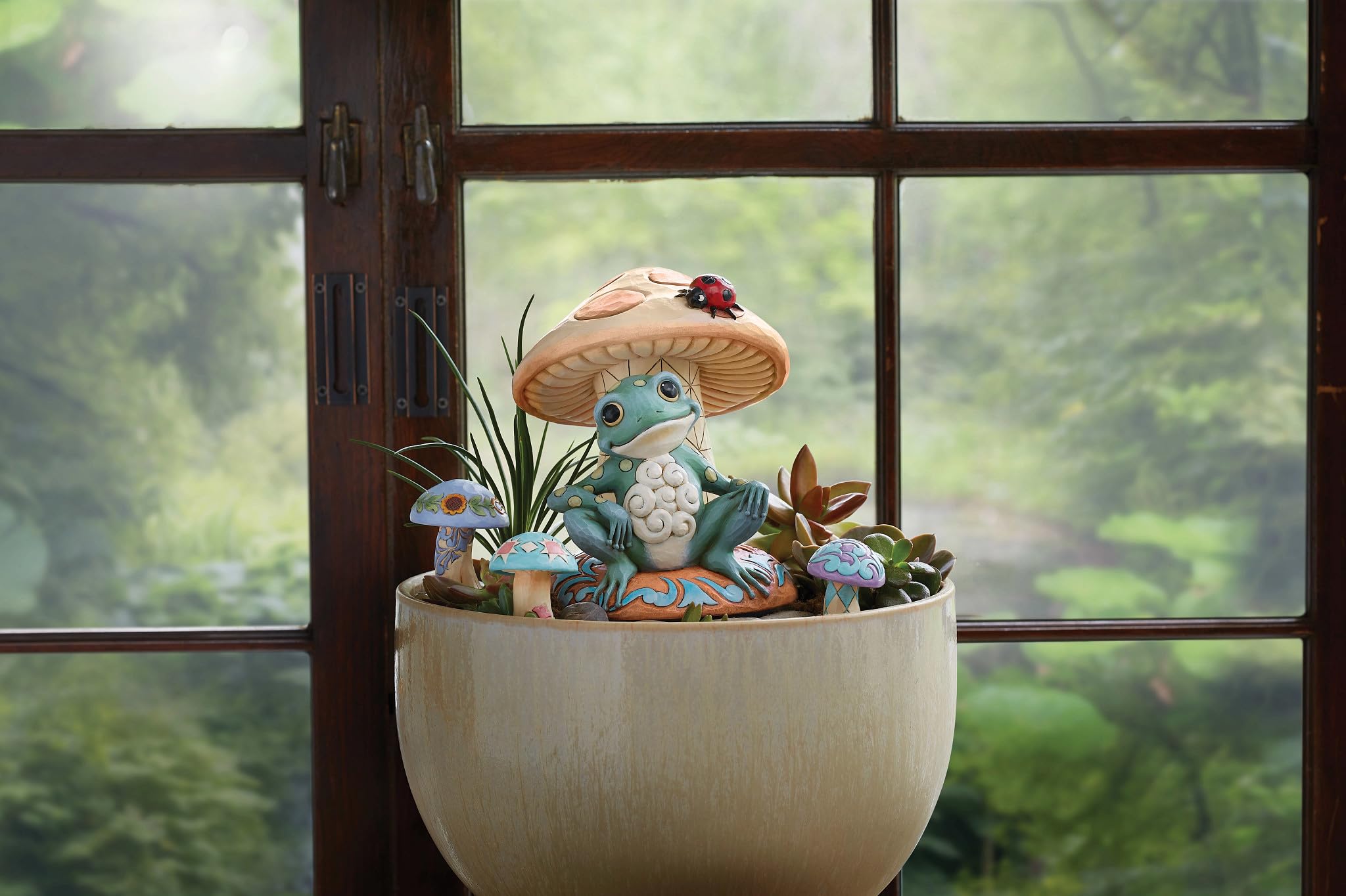 Enesco Jim Shore Heartwood Creek Nature's Meadow Mushrooms Minyatür Heykelcik Seti, 6,5 cm, Çok Renkli