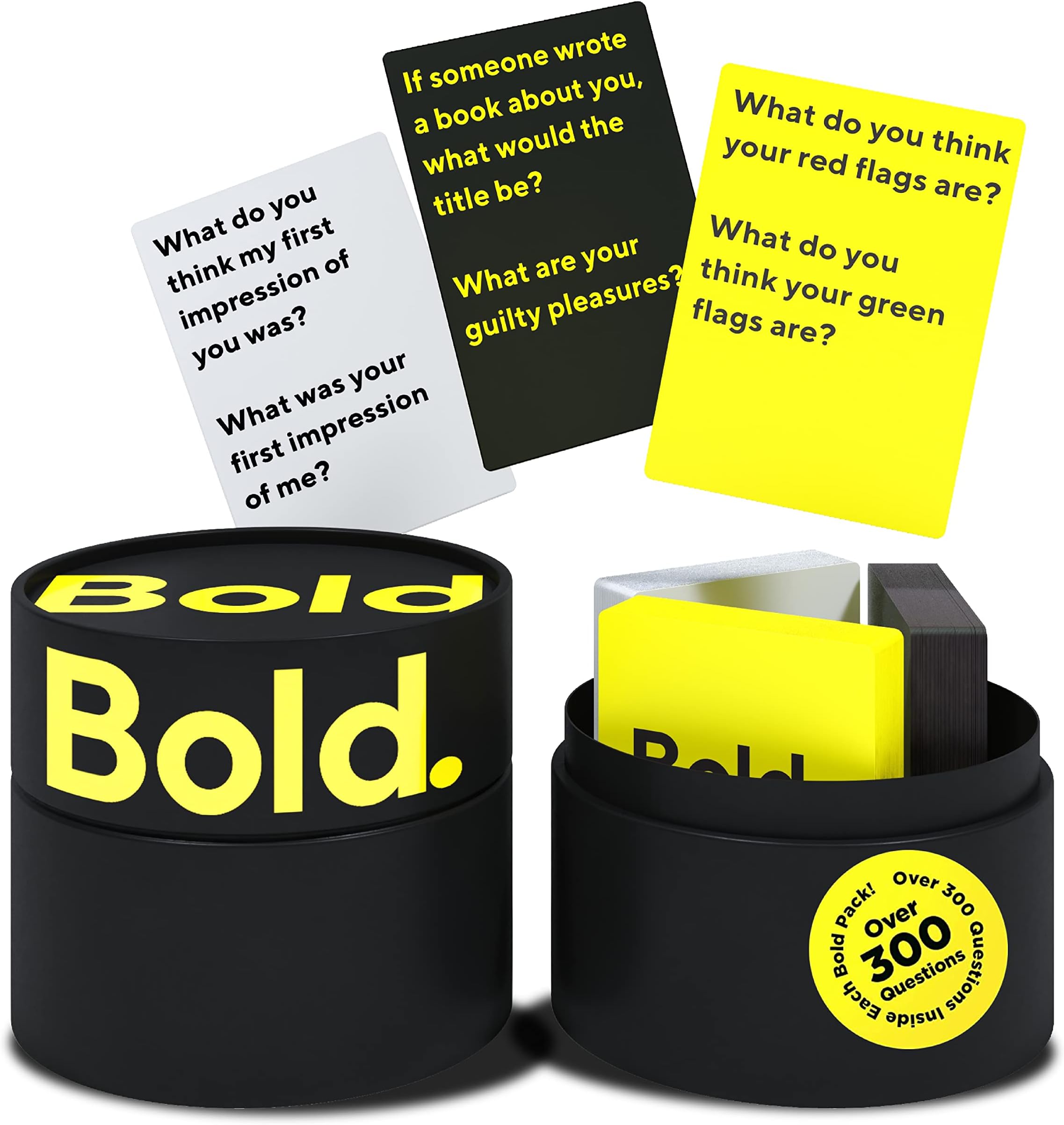 Bold. - Conversation and Question Card Game - 3 Decks & 300+ Questions - Fun Ice Breaker, Relationship and Couples Gifts, Date Night Idea or Dating Cards - Ideal Adult Games or Couple Cards