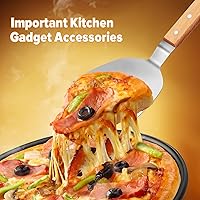 Vista 7 de Juego de espátulas de metal, espátulas de plancha para pescado, espátula de acero inoxidable con mango de madera, espátulas con bordes biselados