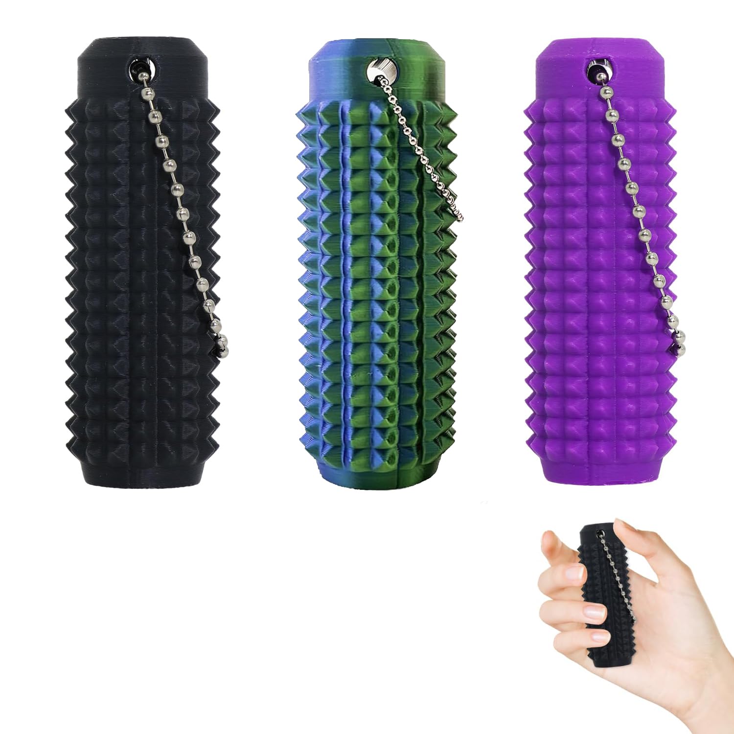 Bambebe Fidget Lot De 2 – Porte-Clés à Picots + Bâton Massage – Anti-Stress – TDAH – Adulte