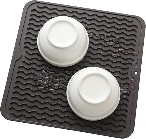 Miniatura 256 de Tapete de silicona para secado de platos para múltiples usos, fácil de limpiar, ecológico, resistente al calor, tapete de silicona para encimera
