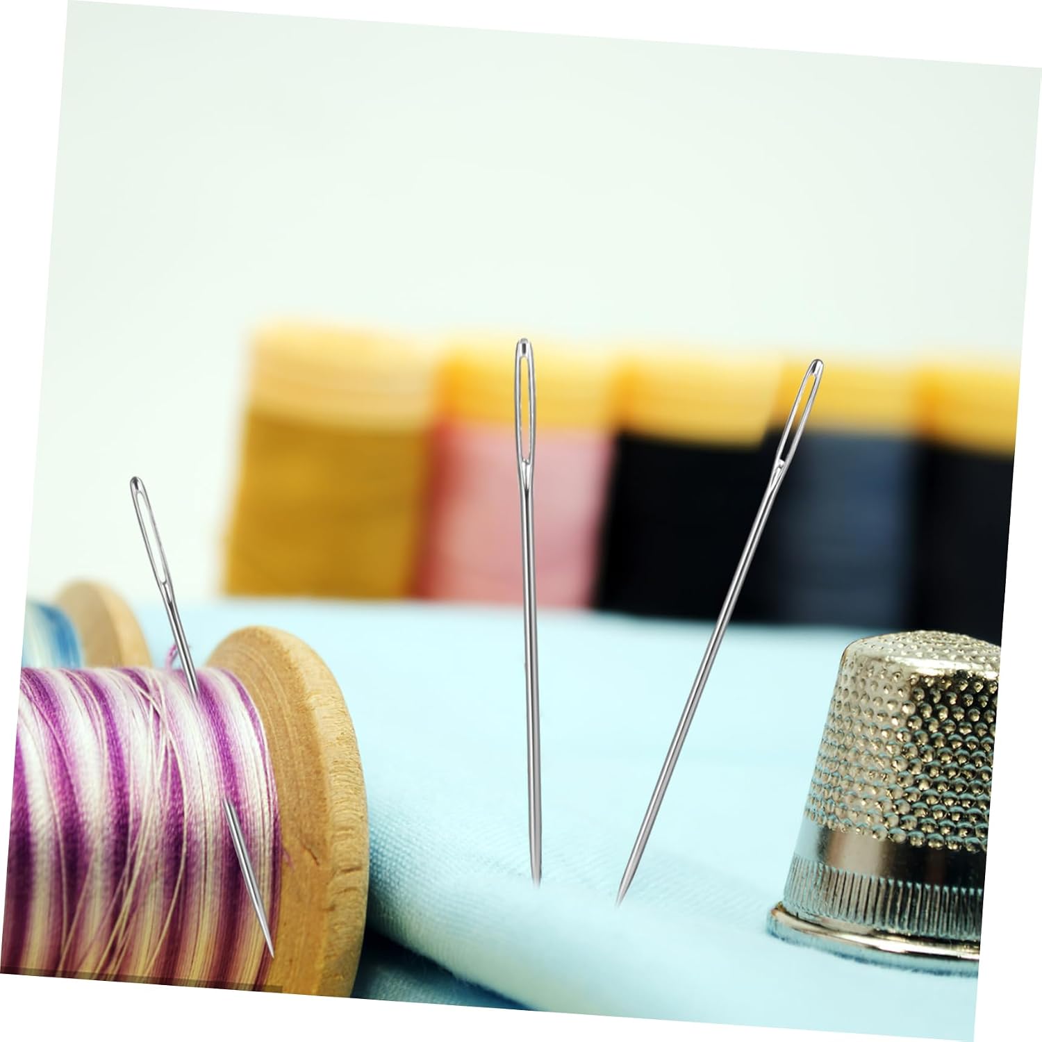 CORHAD Embroidery Needles for Beginners Assorted Curved Straight Needles for Steel Threader Storage Case