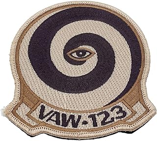 VAW-123 Screwtops Tan Squadron Patch â€“ with Hook and Loop