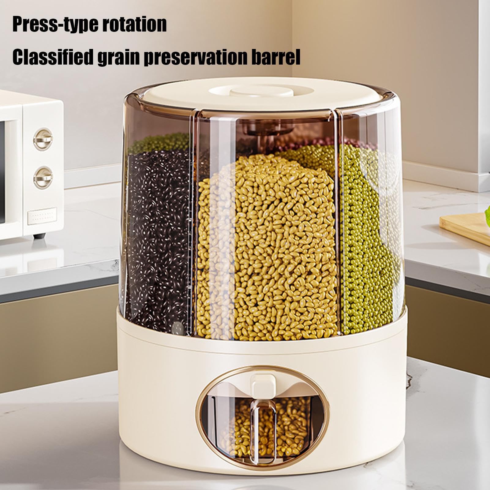 Cubo de arroz genérico para arroz - 6 ejercicios para alimentos secos | Contenedor de cocina con un | Organizador de cereales, legumbres, pasta, arroz y alimentos secos para doméstico