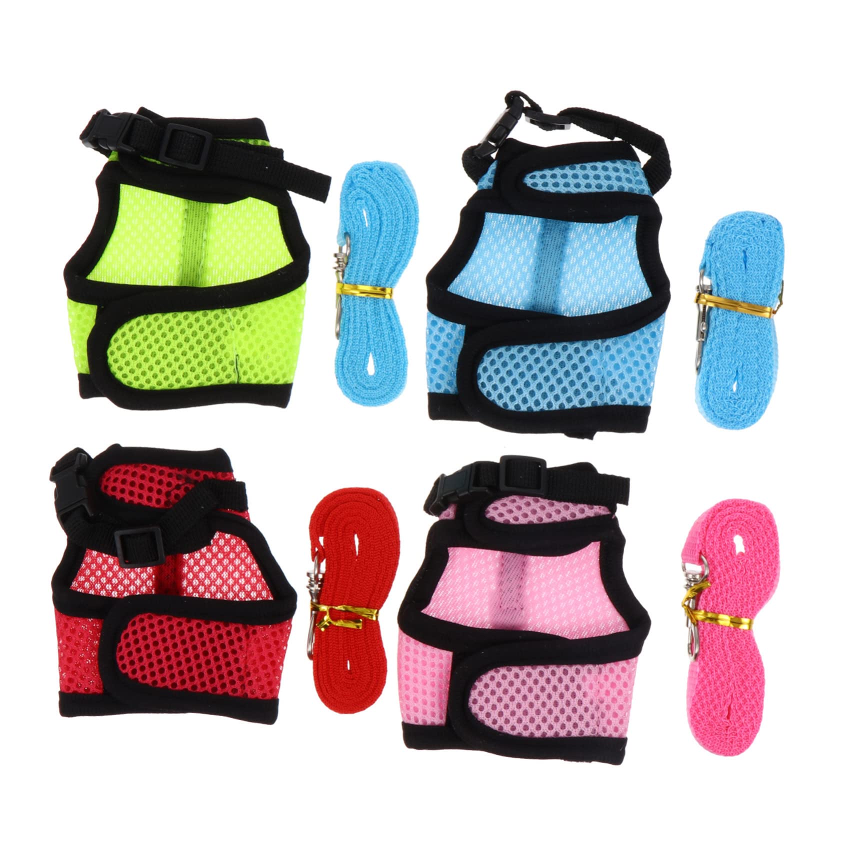 BESPORTBLE 8stücke Kleintier Geschirr Mit Bequeme Mesh-Weste Für Kaninchen Und Meerschweinchen Leicht Und Atmungsaktiv Für Outdoor-aktivitäten