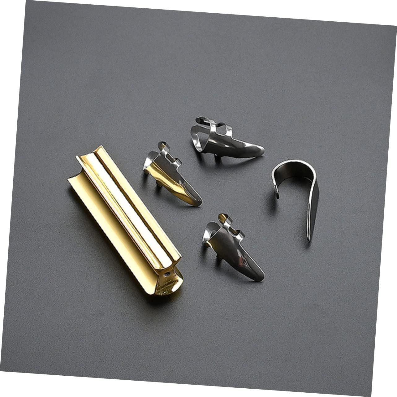 FAVOMOTO 2sets Metal Guitar Slide Tone Bar Finish Finger Slider Picks for Electric Guitar Enthusiasts Easy to Use for Musicians