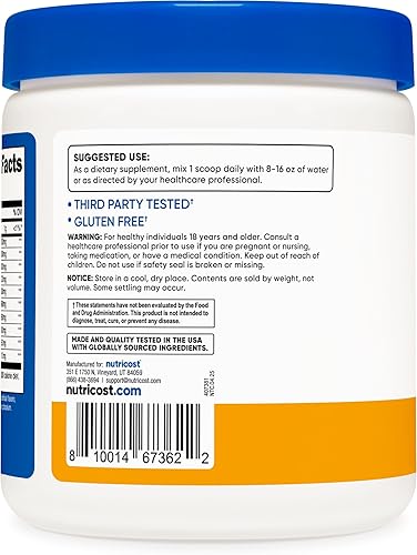 Miniatura 4 de Nutricost EAA - 30 porciones en polvo, fruta de la pasión, naranja y guayaba (POG), aminoácidos esenciales, sin OMG, sin gluten, apto