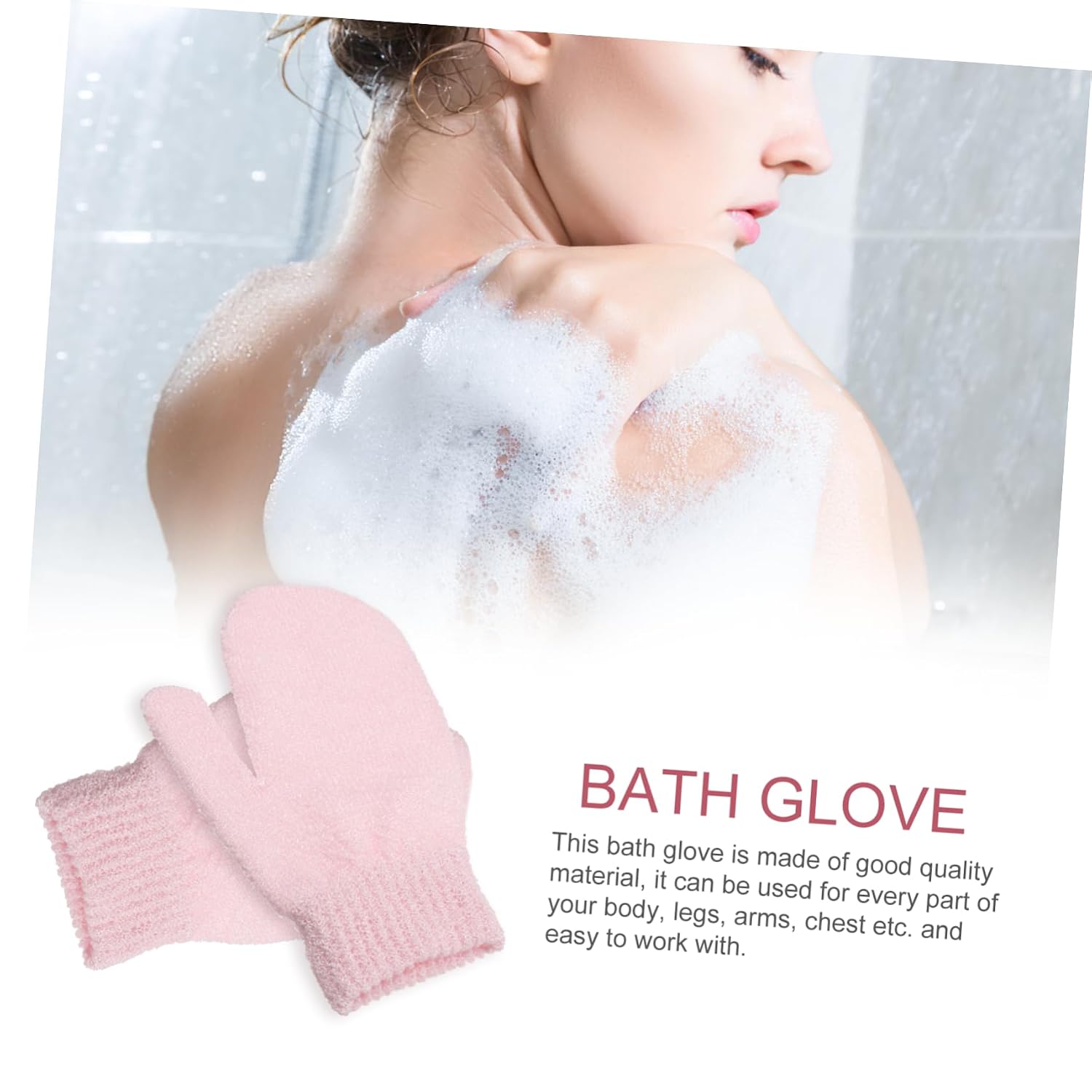 8pcs Exfoliating Bath Gloves Comfortable Body Scrubber Mittens with Elastic Wrist for Shower Skin Cleaning and Dead Skin Removal Suitable for Arms Legs Chest Back