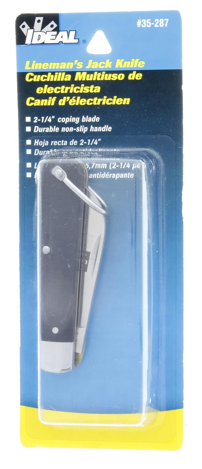 Ideal Industries INC. 35-287 Lineman's Jack Knife with Sheepfoot Blade