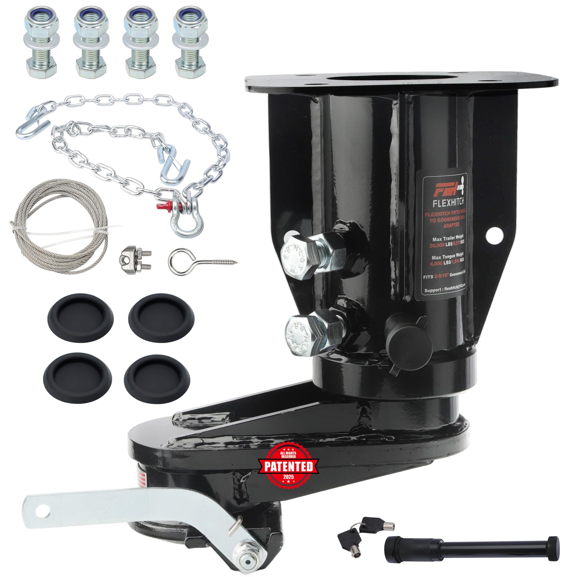Photo 1 of Patented 6" Offset Fifth Wheel to Gooseneck Adapter, Height Adjustable 14-18", Bolt-On to Kingpin Box, Ideal for Trucks Needing Extra Clearance When Towing Fifth Wheel Campers, with Safety Chain
