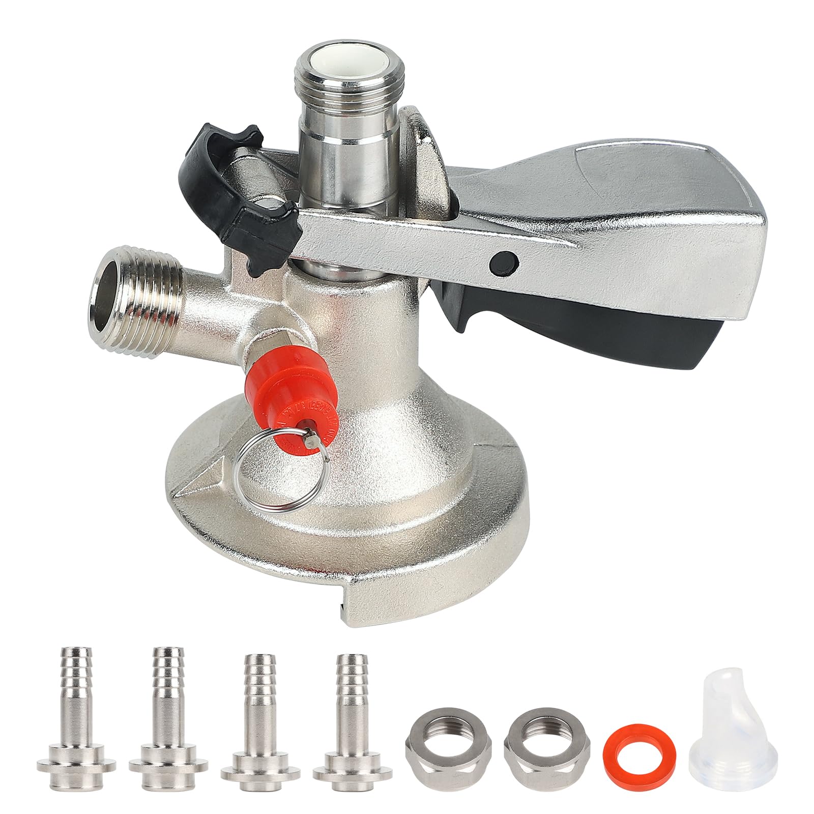 CPROSP Keg Verschluss Zapfkopf Typ A, Kegverschluss Zapfkopf G5/8 Gewinde, Keg Kombi Zapfkopf für Bier, Wein & Softdrinks