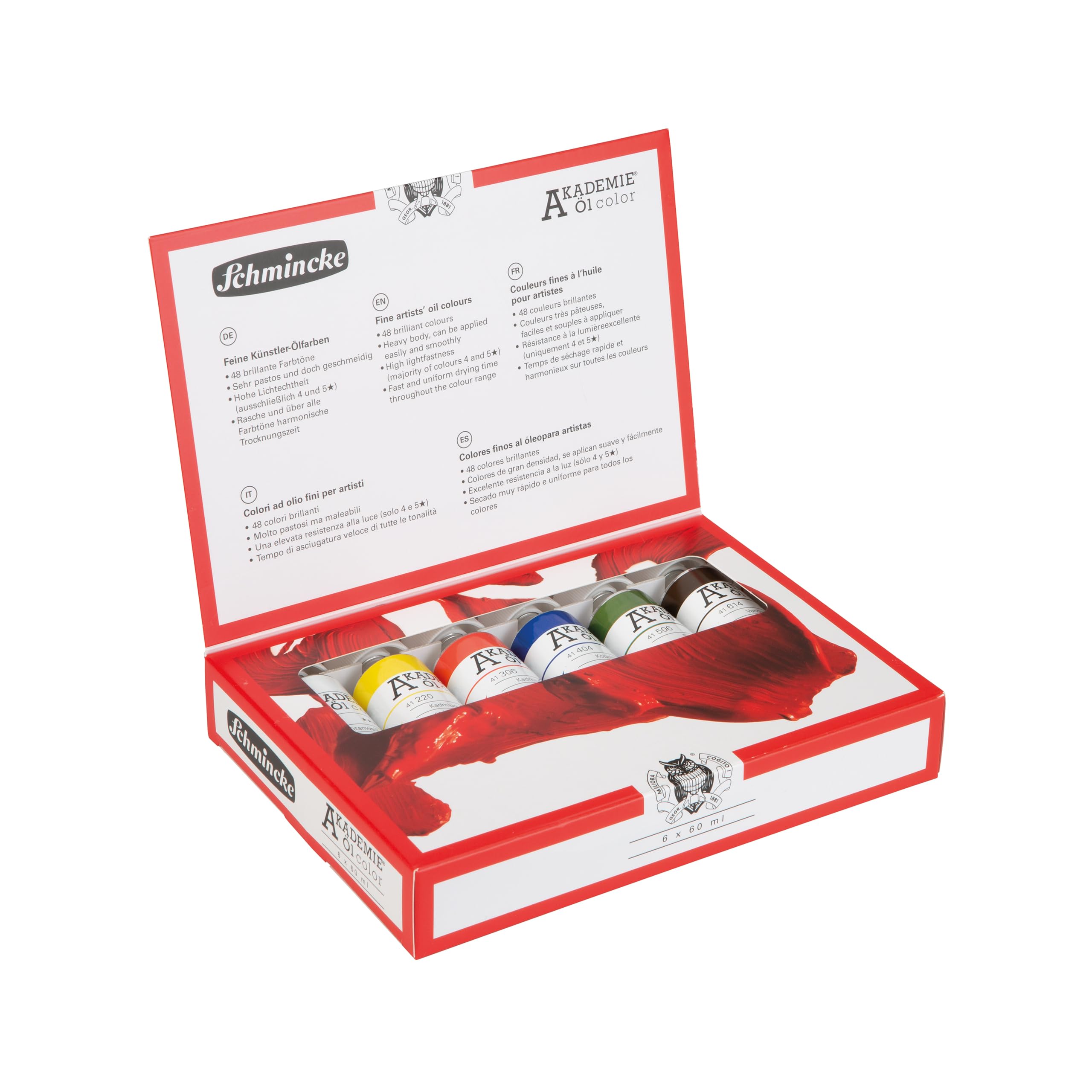 Schmincke Zestaw farb olejnych Akademie Oil Color - 6 kolorów x 60 ml