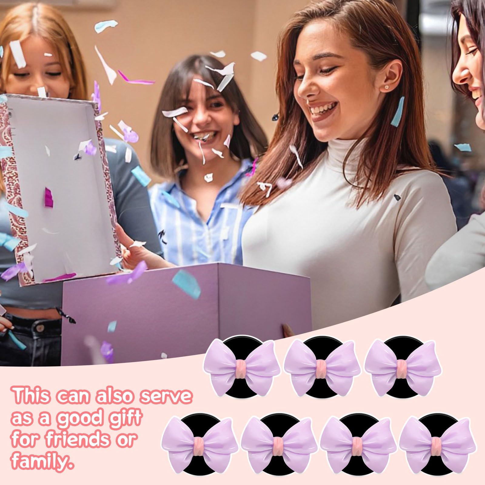 Bow Car Air Freshener 7 Pack Coquette Car Vent Clips Cute Bow Decor Car Accessories for Women Aesthetic — view 5