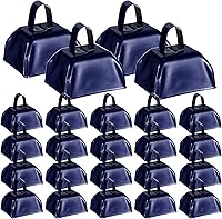 Vista 11 de Yeshone 48 cencerros de metal con asas que hacen ruido fuerte, cencerros de percusión de mano pequeños para eventos de fútbol, bodas, graduaciones