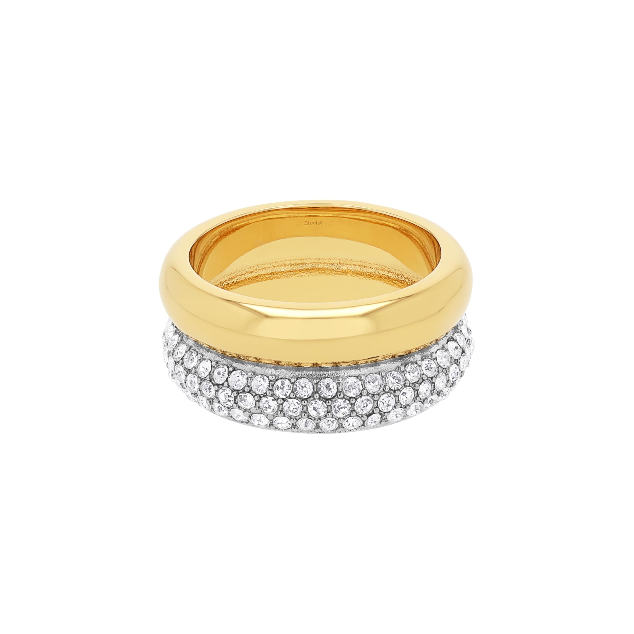 JOOP! Ring Edelstahl Damen Ringe, mit Zirkonia synth., Weiß, Kommt in Schmuck Geschenk Box
