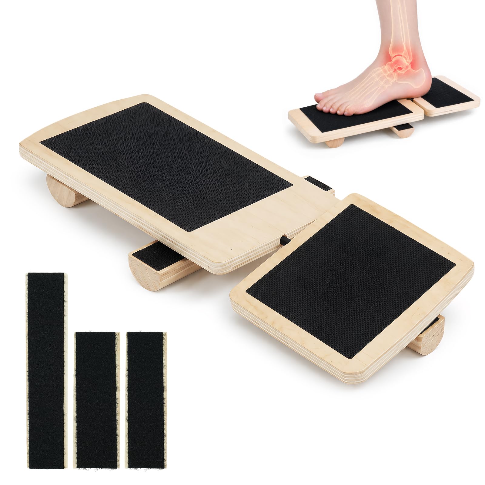 Ankle Balancing Board, Foot Balance Board, Wooden Foot Strengthener Trainer, Ankle Strength Trainer for Stability Training, Sprain Recovery, Plantar Fasciitis