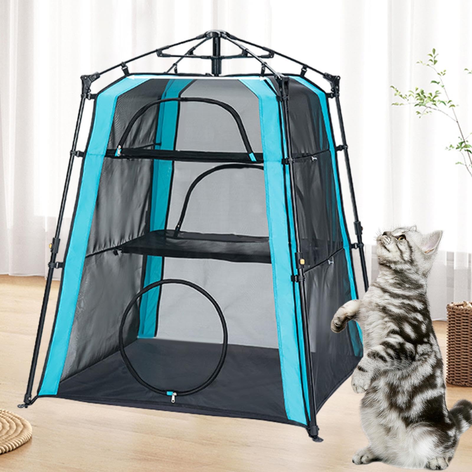 猫用テントハウス グレー 羊の模様 Amazon | 猫用囲い、ペット用品、キャットタワーテント | FewNvWa