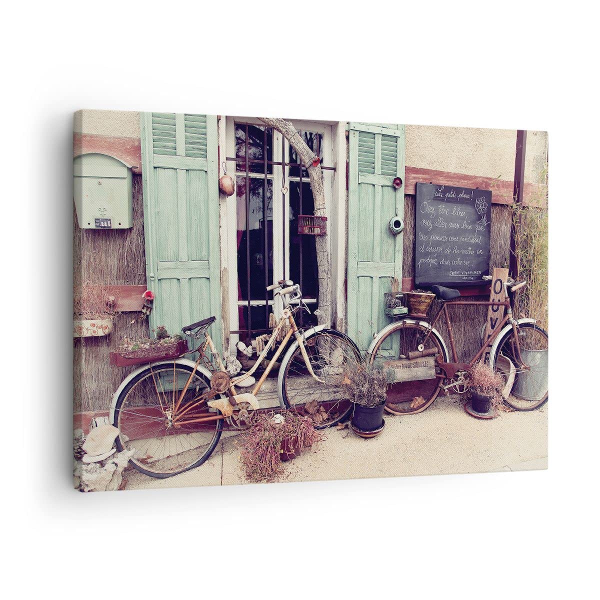 ARTTOR Lienzos decorativos Bicicletas Vintage Vivienda Cuadro Sobre Lienzo Moderno 70x50cm Cuadros Decoracion Salon Dormitorio Cocina Cuadros Pared Imágenes Wall Art Prints Decor Canvas AA70x50-4588