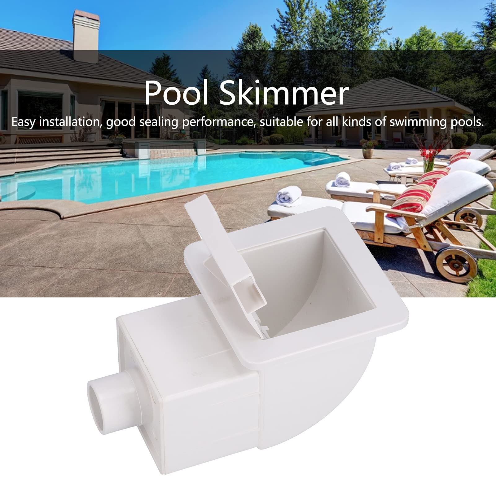 SKimmer para Piscina Kit de SKimmer de 1,5 Pulgadas, SKimmer para Piscina Molida con Pantalla de Filtro, Dispositivo de Aguas Residuales, Accesorio para Piscina, Equipo de SKimmer para Limpieza