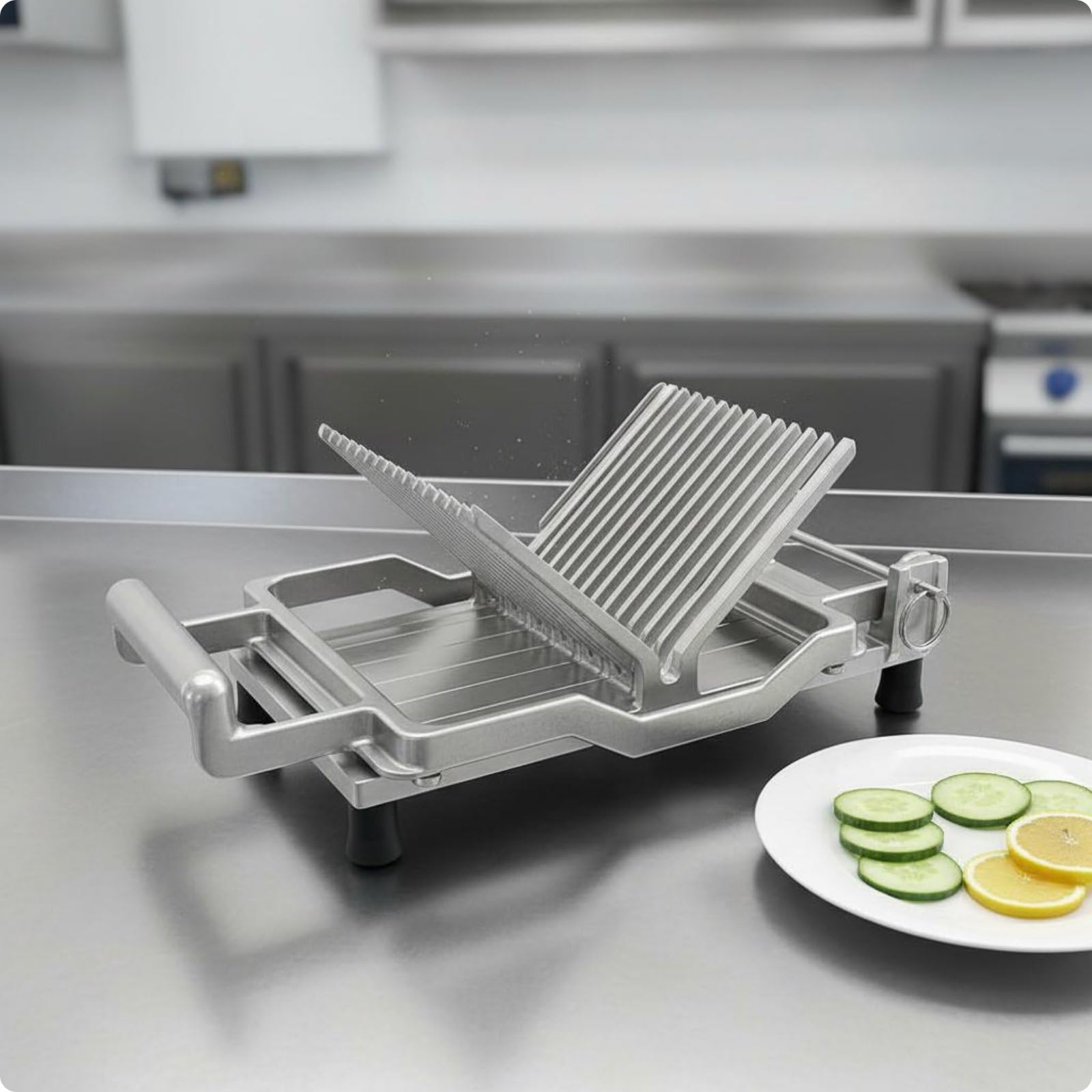 Cheese Slicer Käsehobel Käseschneider Gemüseschneider Küchenhobel mit Robuster Edelstahlklinge Und Langlebigem Aluminiumrahmen für Schnelle, 10 Mm, Käseschneider B-Modell Mit Saugnapf