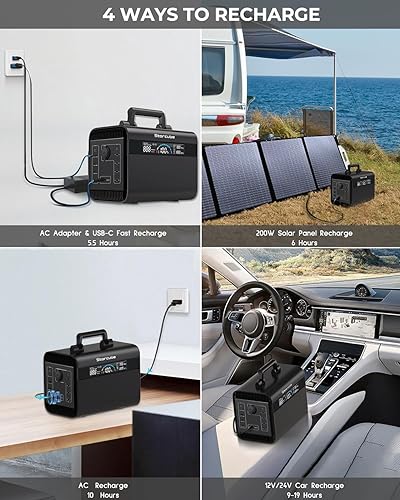Miniatura 3 de STORCUBE Estación de energía portátil de 1000 W, generador solar de 896 Wh con 3 salidas de CA de onda sinusoidal pura, carga rápida PD de 100 W,