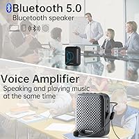 Vista 3 de Amplificador de voz para profesores con 2 micrófonos, amplificador de voz portátil con micrófono de diadema, mini amplificador de voz personal