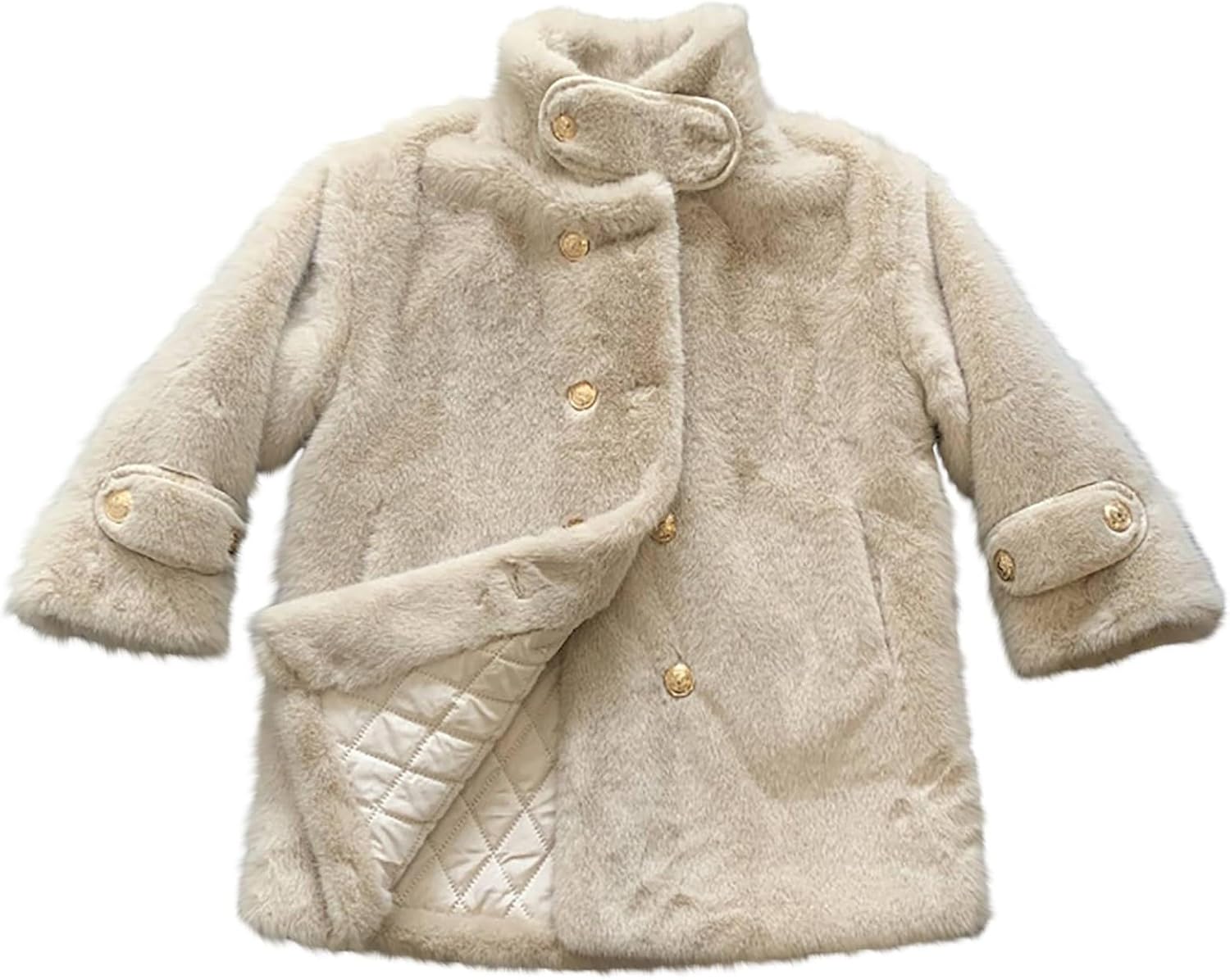 Girls Fuzzy Fleece Jacket Sherpa Faux Fur Coat Jackets Warm Winte Long Sleeve Button Thicken Outerwear Coats Clothes