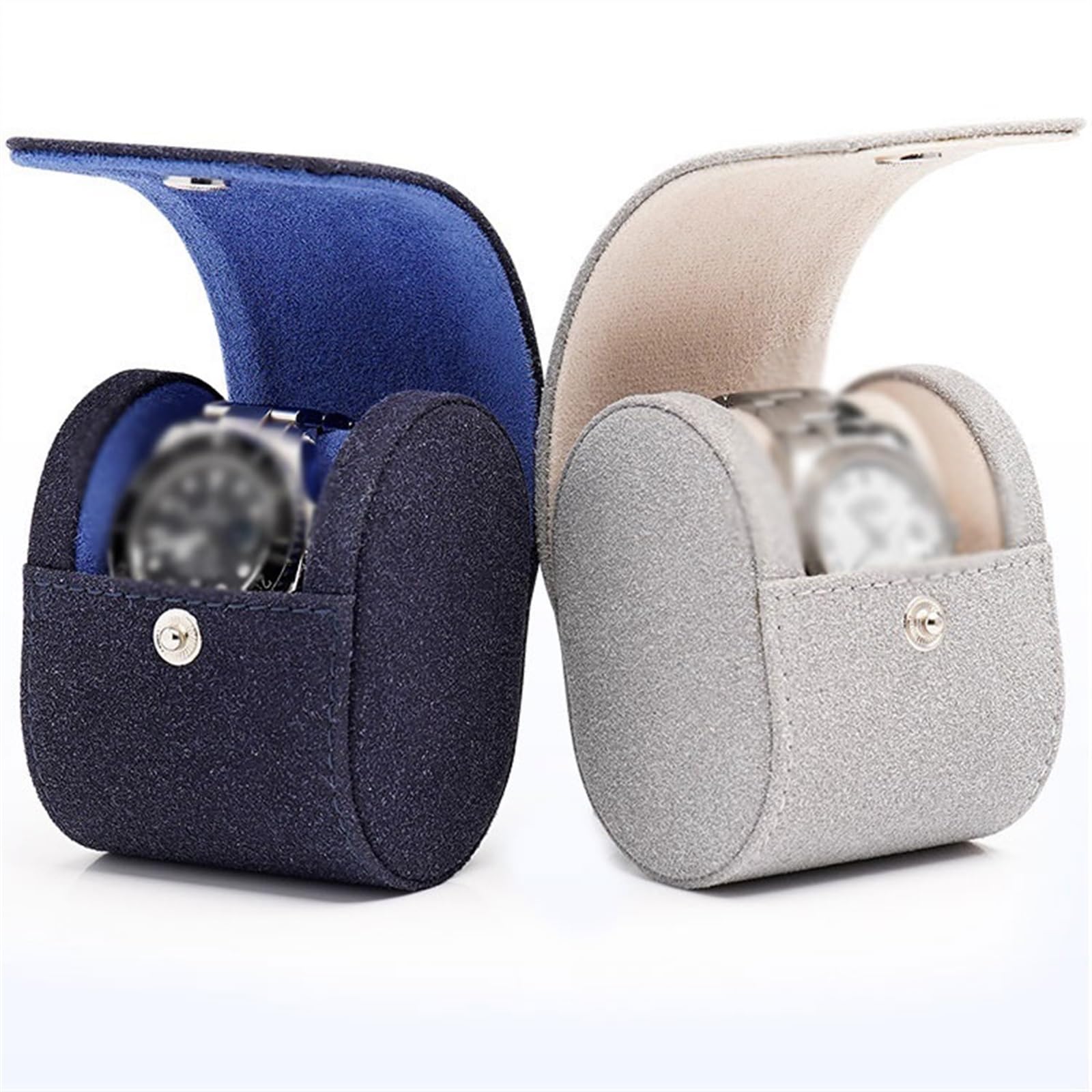 CLoxks Uhren Aufbewahrungsbox Einfacher und tragbarer Einzeluhren-Organizer, kompakte und leichte Uhrenaufbewahrungsbox, Uhrenhalter (ohne Uhr). Uhrenbox (Color : Blauw)